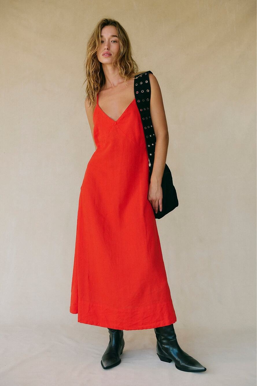 Free People Emmers Linen Midi Dress NWT size XS